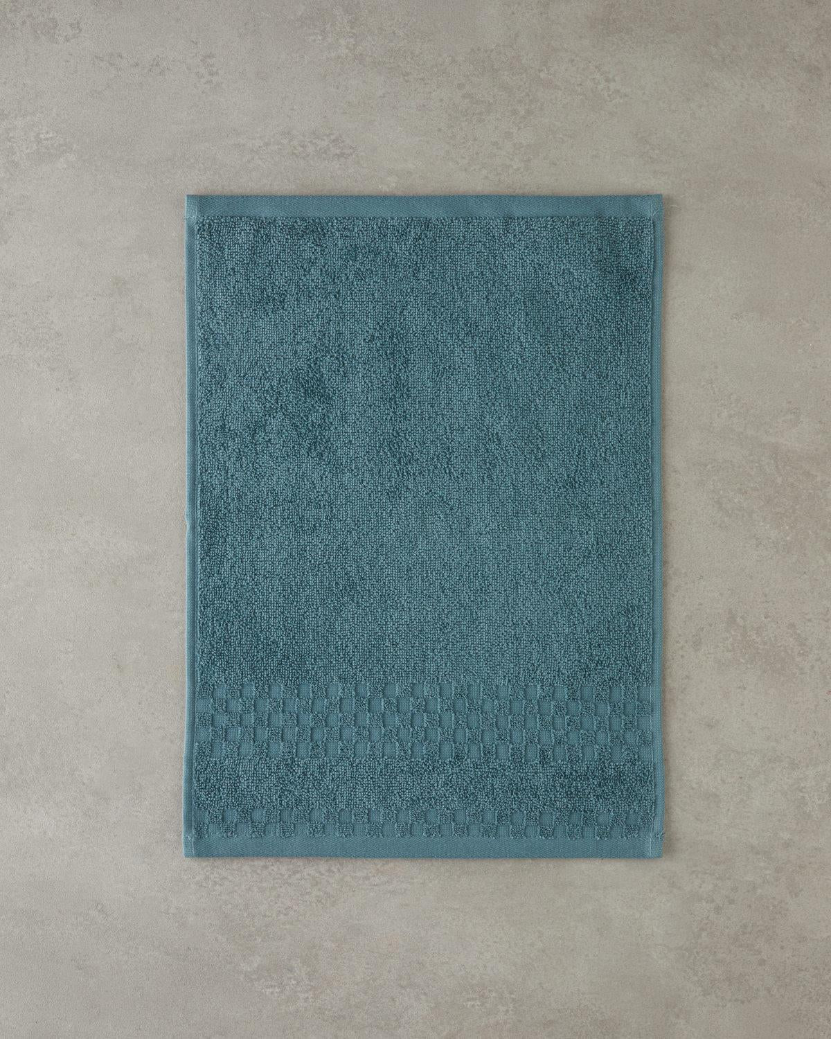 High Quality Cotton Border Check Hand Towel Petrol