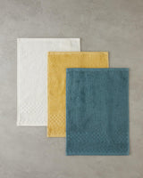 Professional Grade Border Check Yellow Cotton Hand Towel