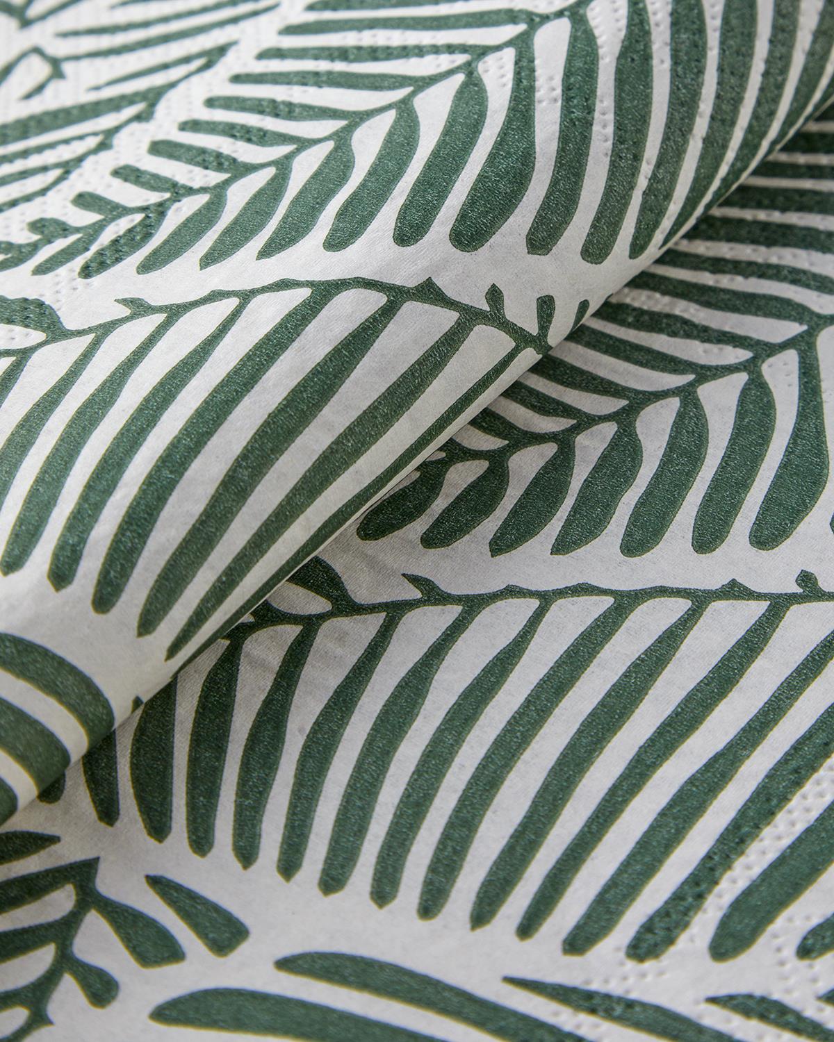 Professional Green Floral Print Paper Napkins   Bulk 20 Count