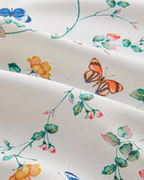 Professional Grade Botanical Polyester Tablecloth   Cream Pink