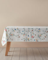 Professional-Grade Botanical Polyester Tablecloth - Cream Pink