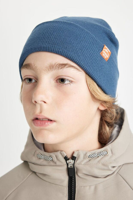 Boys' Knit Beanie - Stylish & Warm with Woven Label - TryAladdin