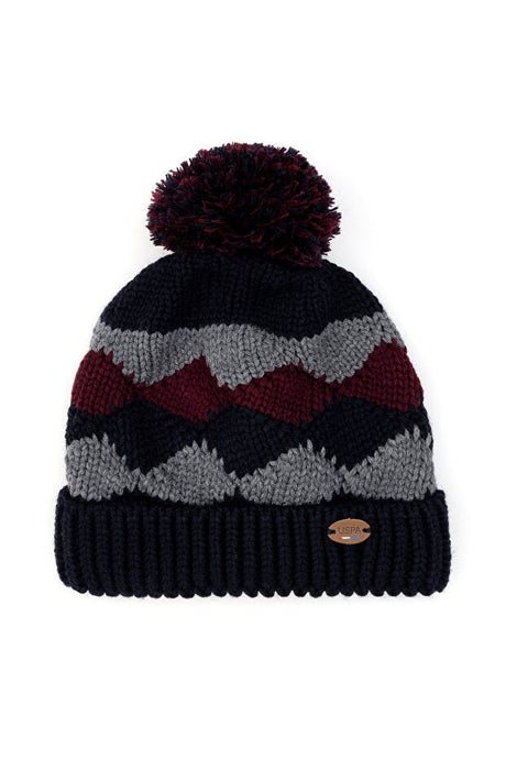 Boy's Knitted Beanie - Argyle Pattern - TryAladdin