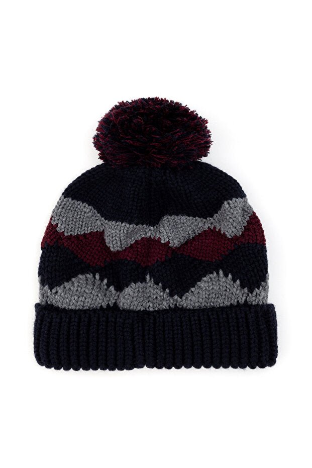 Boy's Knitted Beanie - Argyle Pattern - TryAladdin