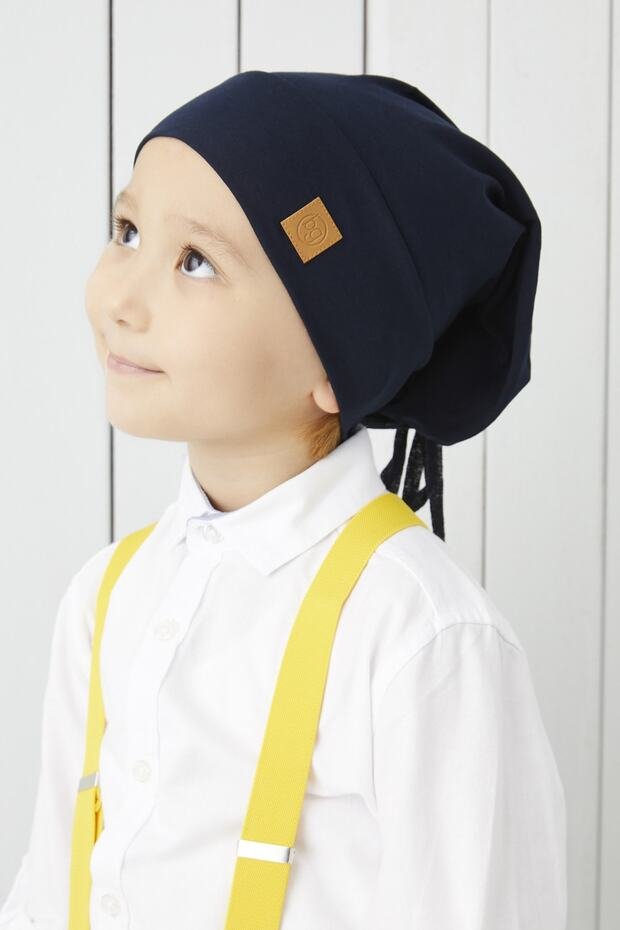Boy's Navy 4 - Season Beanie Hat - Soft cotton Jersey - TryAladdin