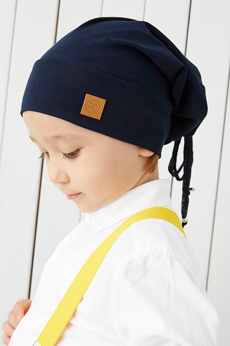 Boy's Navy 4 - Season Beanie Hat - Soft Cotton Jersey - TryAladdin