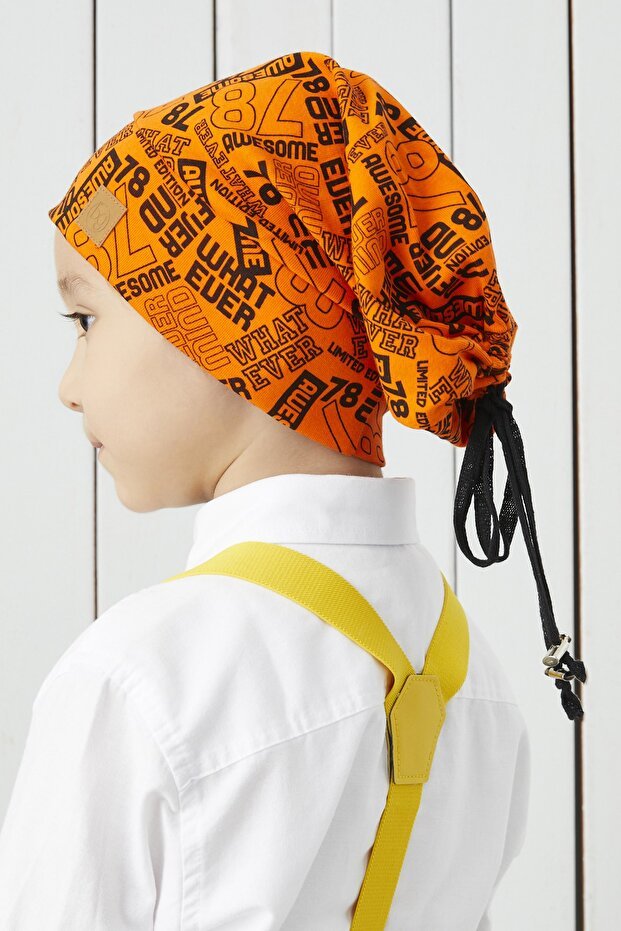 Boy's Orange Graphic 4 - Season Hat Beanie Buff - TryAladdin