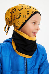 Boy's Panda Patterned Soft Cotton Beanie & Neck Warmer Set - TryAladdin