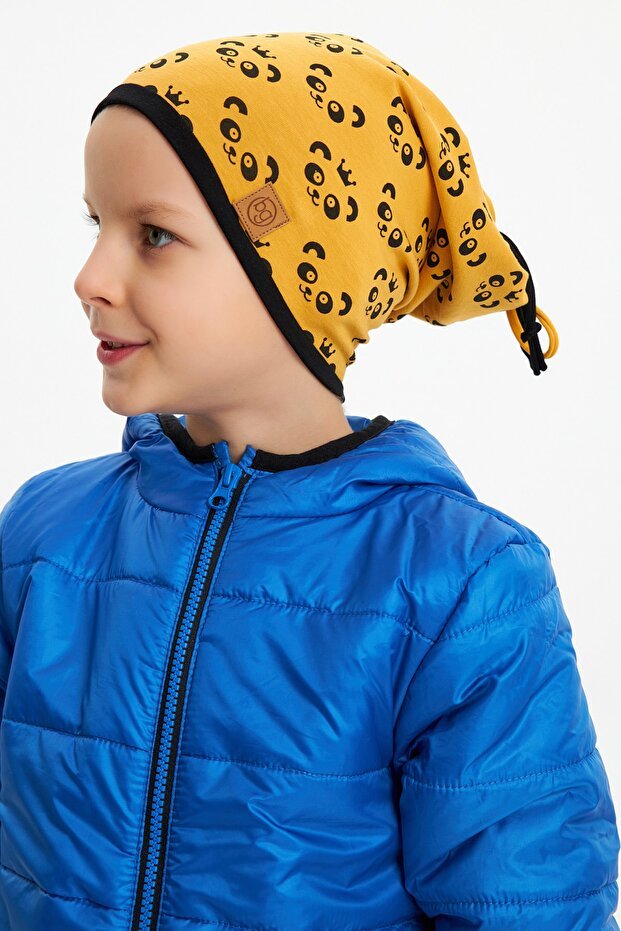 Boy's Panda Patterned Soft cotton Beanie & Neck Warmer Set - TryAladdin