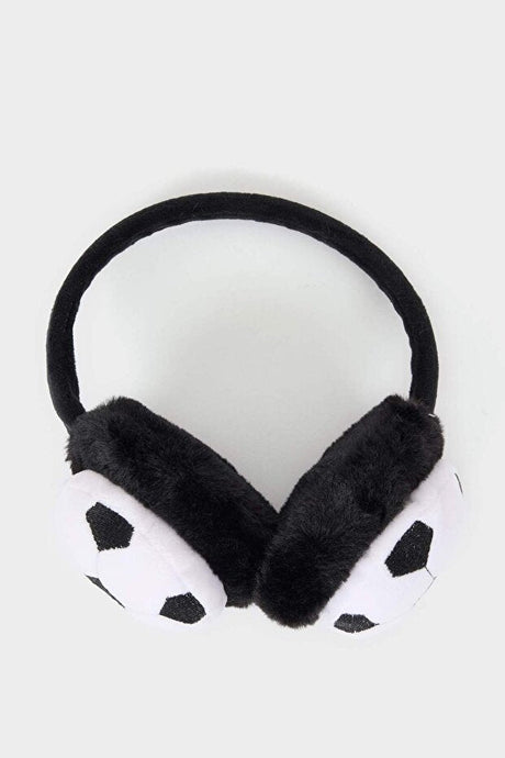 Boys Plush Earmuffs - Warm Soccer Ball Design - TryAladdin