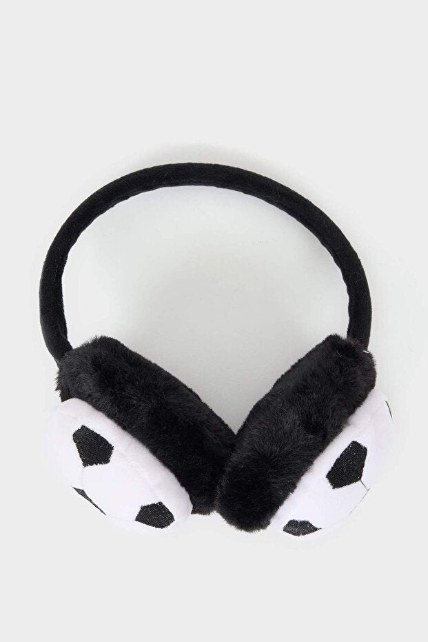 Boys Plush Earmuffs - Warm Soccer Ball Design - TryAladdin
