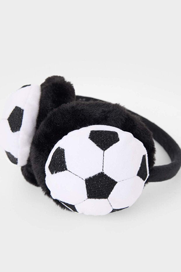 Boys Plush Earmuffs - Warm Soccer Ball Design - TryAladdin