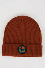 Boy's Ribbed Knitted Beanie - Standard Size with Patch - TryAladdin