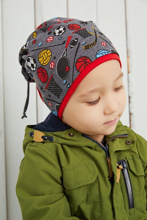 Boy's Sport Beanie & Neck Warmer Set - Soft Cotton - TryAladdin