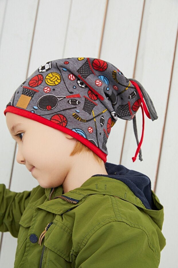Boy's Sport Beanie & Neck Warmer Set - Soft Cotton - TryAladdin