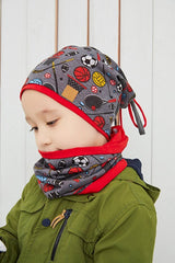 Boy's Sport Beanie & Neck Warmer Set - Soft Cotton - TryAladdin