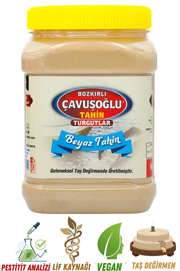 Bozkirli Cavusoglu Premium Lightly Roasted White Tahini Paste - 930g - TryAladdin