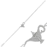 Sterling Silver Magic Lamp Charm Bracelet - Dazzling Cubic Zirconia