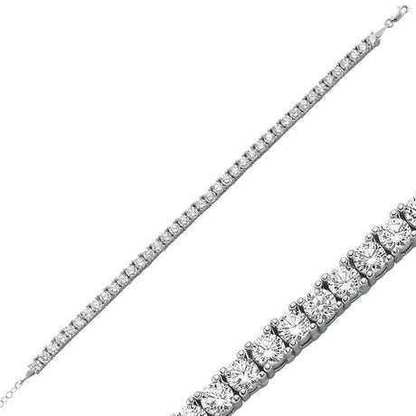 Sterling Silver Sparkling Cubic Zirconia Tennis Bracelet