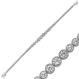 Sterling Silver Tennis Bracelet - White Zirconia Bezel Set Sparkle