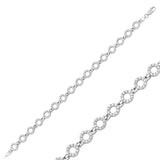 Sterling Silver Bracelet - Sparkling Pave Round Link Design