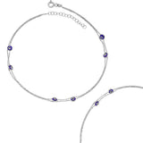 Sterling Silver Evil Eye Bracelet - Dainty Layered Charm Design