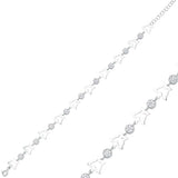 Sterling Silver Bracelet - Dainty Butterfly & CZ Cluster Design
