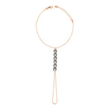 Rose Gold Tone Hand Chain Bracelet - Sparkling Diamond-Style Setting