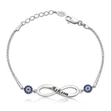 Infinity Bracelet - Sterling Silver 'Askim' Evil Eye Charm