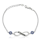 Sterling Silver Infinity 'Canim' Bracelet with Evil Eye Zirconia