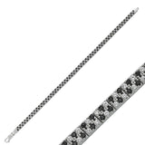 Bracelet - Sterling Silver Black & White CZ Tennis Style