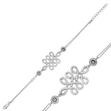 Sterling Silver Evil Eye & Cubic Zirconia Infinity Bracelet