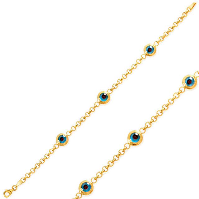 Gold-Tone Evil Eye Charm Bracelet - Dainty Protection Style