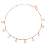 Anklet - Rose Gold Plated Dainty Cubic Zirconia Charm