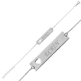 Sterling Silver Personalized Engraved Bar Bracelet with Heart Cut-out