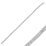 Sterling Silver Two-Row Tennis Bracelet - Dazzling Cubic Zirconia