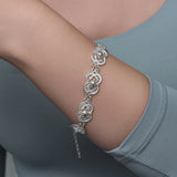 Bracelet floral en filigrane en argent sterling - Délicatement fait main
