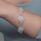 Bracelet - Sterling Silver Filigree Daisy Teardrop