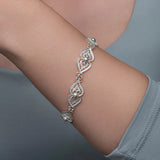 Bracciale in Argento Sterling con Motivo a Cuore Filigranato