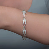 Silver Filigree Bracelet - Artisan Teardrop Design