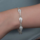 Silver Filigree Bracelet - Artisan Teardrop Design