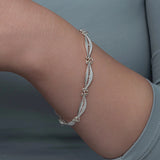 Sterling Silver Filigree Bracelet - Elegant Oval Design