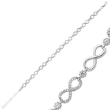 Sterling Silver Zirconia Infinity Bracelet - Dainty & Sparkling Design