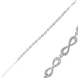 Sterling Silver Infinity Bracelet - Sparkling Zirconia Links