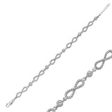 Sterling Silver Infinity Bracelet - Dazzling Cubic Zirconia Design
