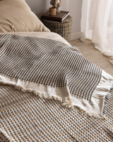 Bresdon Double 100% Cotton Bedspread - Soft Beige & Blue Cover - TryAladdin