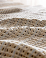 Bresdon Double 100% Cotton Bedspread - Soft Beige & Blue Cover - TryAladdin