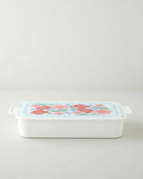 Premium Floral Melamine Glass Lidded Breakfast Serving Set   6 Piece Collection