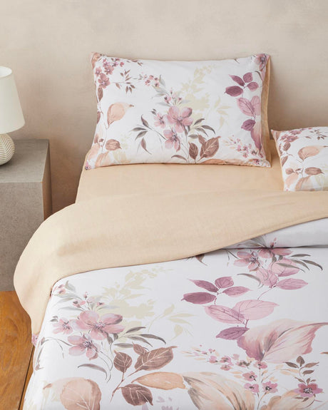 Premium Digital Print Easy Care Single Duvet Cover Set Pink Yellow