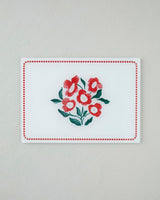 Professional Vibrant Glass Cutting Board Red White 25x35cm